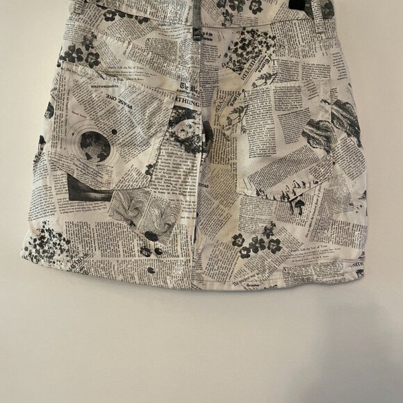 Reformation newspaper print mini denim skirt -- size M - Picture 2 of 3